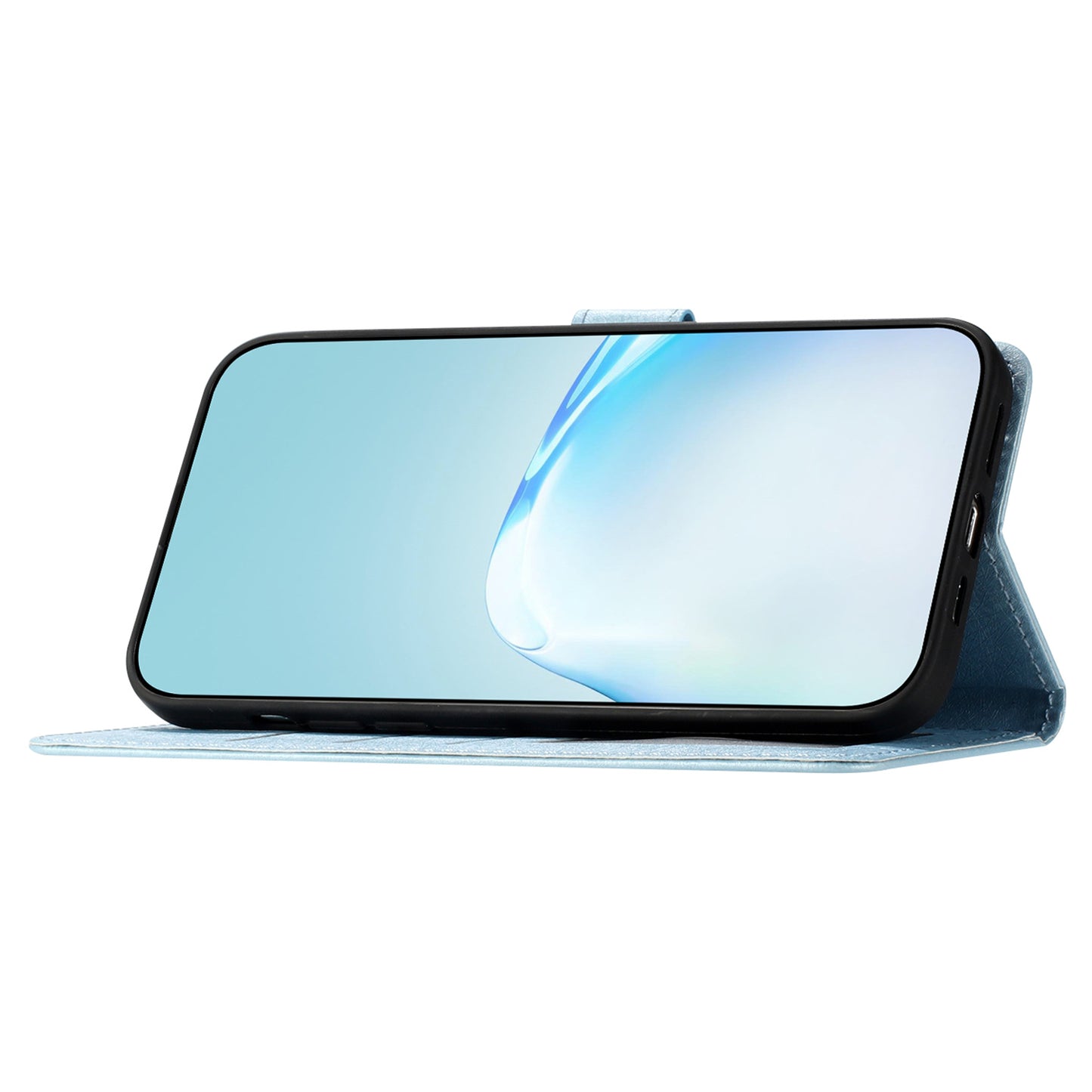 For Samsung Galaxy A16 5G / A16 4G Wallet Case Leather Folio Phone Cover Magnetic Clasp - Sky Blue