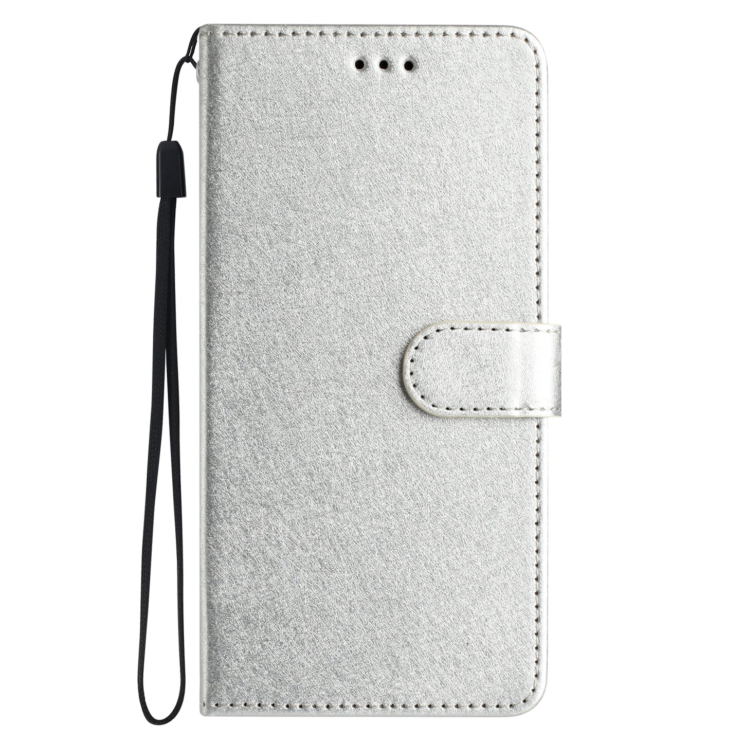 For Samsung Galaxy A16 5G / A16 4G Wallet Case Leather Folio Phone Cover Magnetic Clasp - Silver