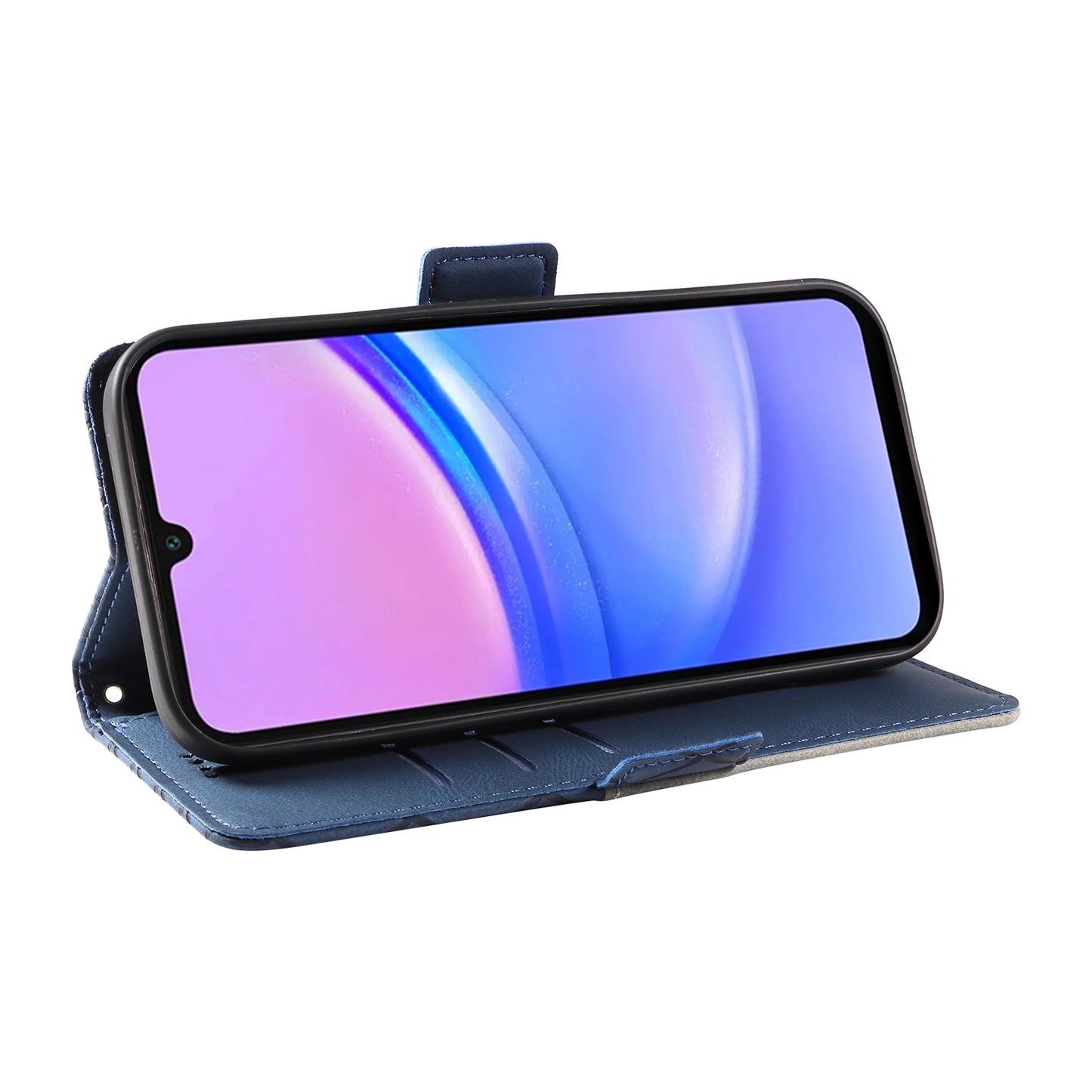 For Samsung Galaxy A16 5G / A16 4G Case Rhombus PU Leather Flip Phone Cover - Blue