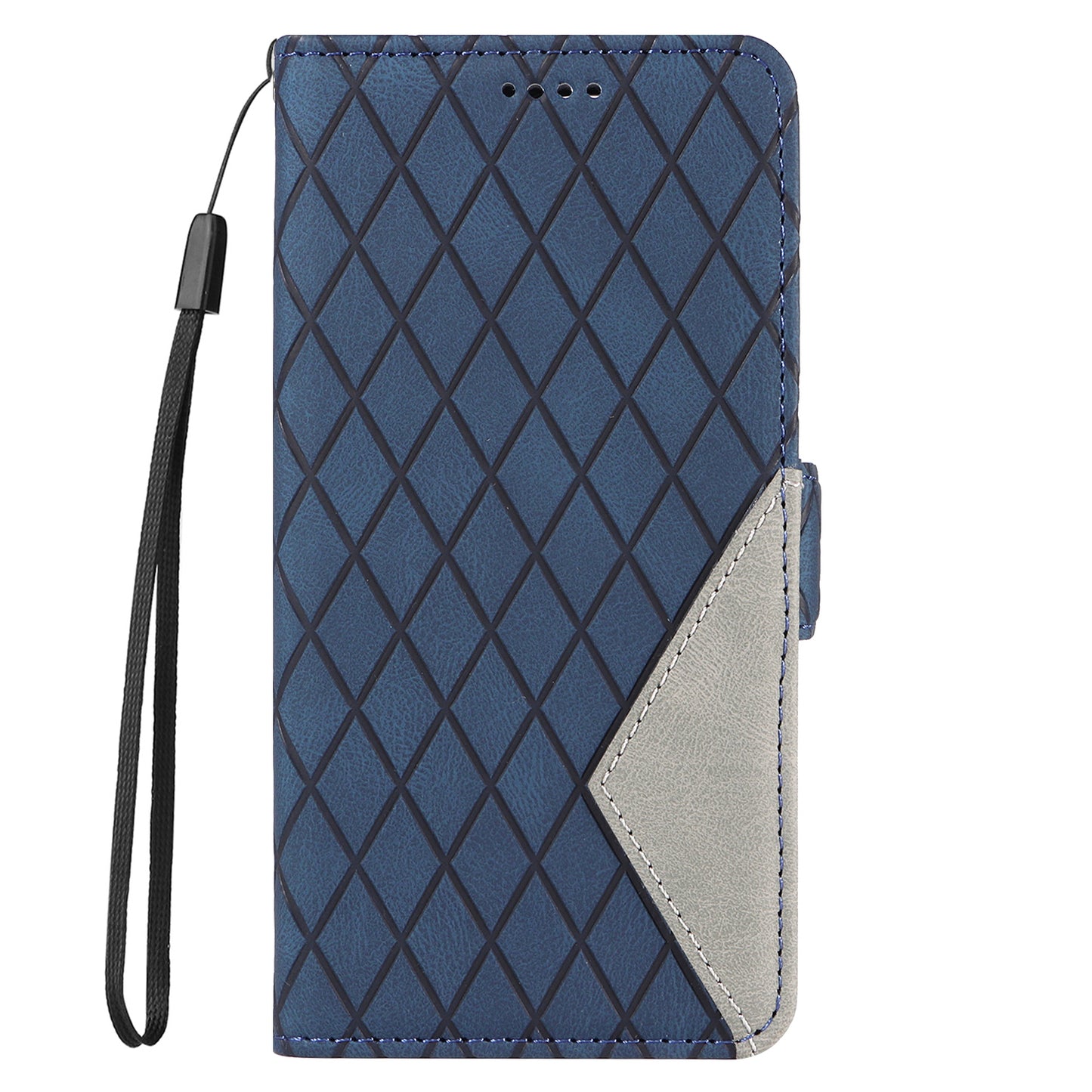 For Samsung Galaxy A16 5G / A16 4G Case Rhombus PU Leather Flip Phone Cover - Blue