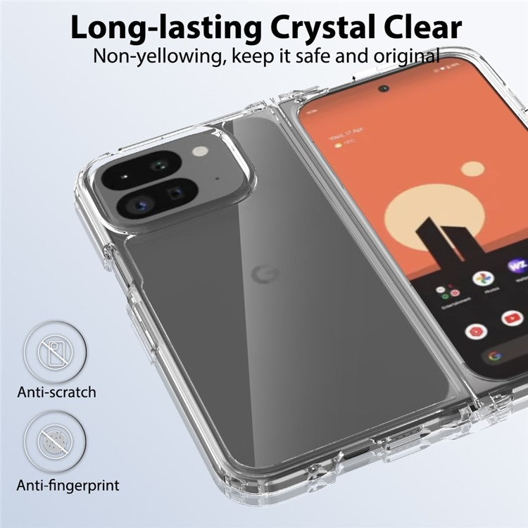 For Google Pixel 9 Pro Fold 5G Case TPU+Acrylic Clear Phone Cover, Integrated Design