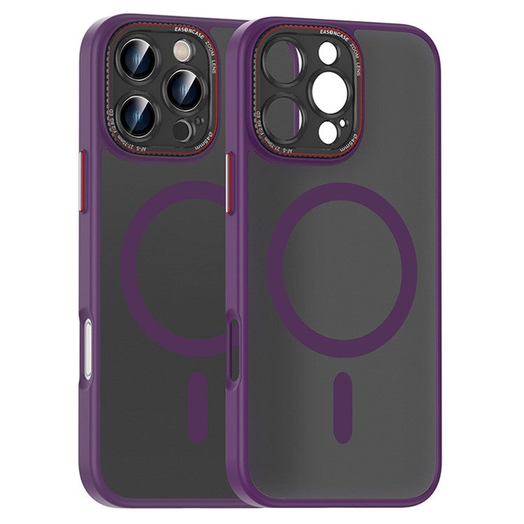 For iPhone 16 Pro Case PC + TPU Phone Back Cover Compatible with MagSafe - Purple