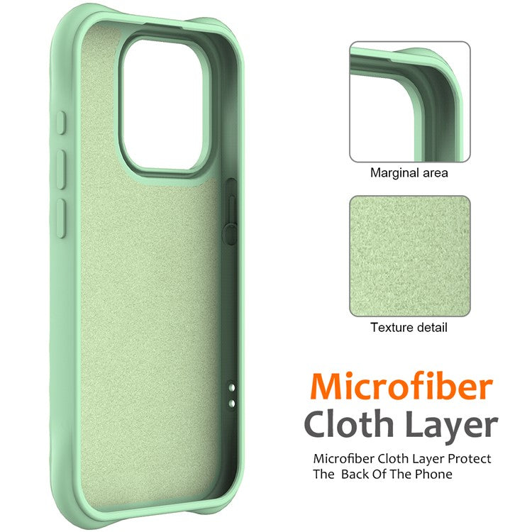 For iPhone 16 Pro Case Compatible with MagSafe Ripple Texture Liquid Silicone Protective Cover with Strap - Green