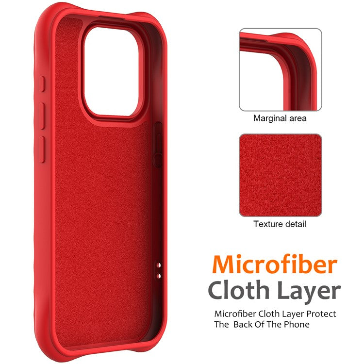 For iPhone 16 Pro Case Compatible with MagSafe Ripple Texture Liquid Silicone Protective Cover with Strap - Red