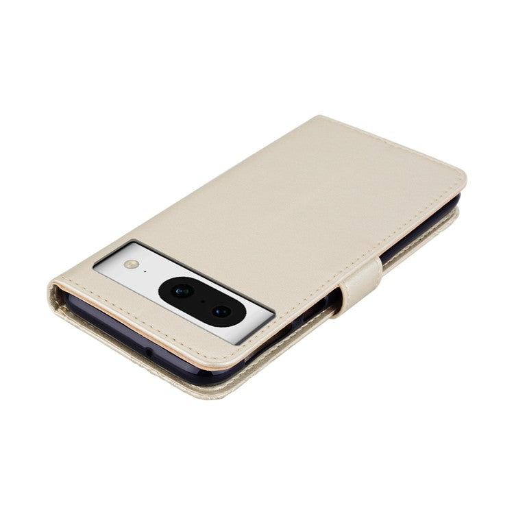 For Google Pixel 9 Pro / Pixel 9 Wallet Case Owl Flower Imprinted Rhinestone Leather Cover - Gold