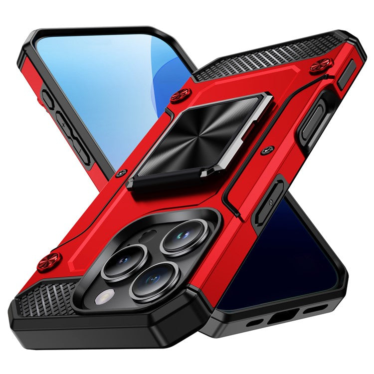 For iPhone 16 Pro Case Military Grade Anti-Drop TPU+PC Phone Shell - Red