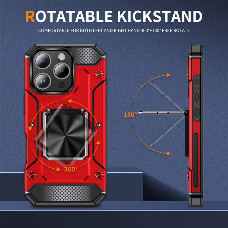 For iPhone 16 Pro Case Military Grade Anti-Drop TPU+PC Phone Shell - Red