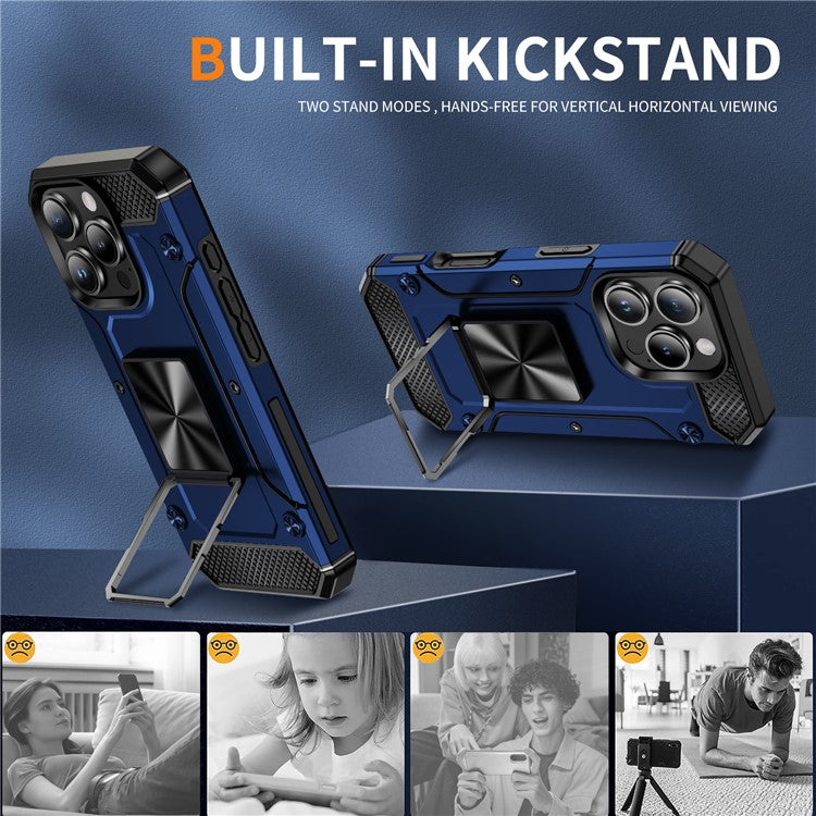 For iPhone 16 Pro Case Military Grade Anti-Drop TPU+PC Phone Shell - Blue