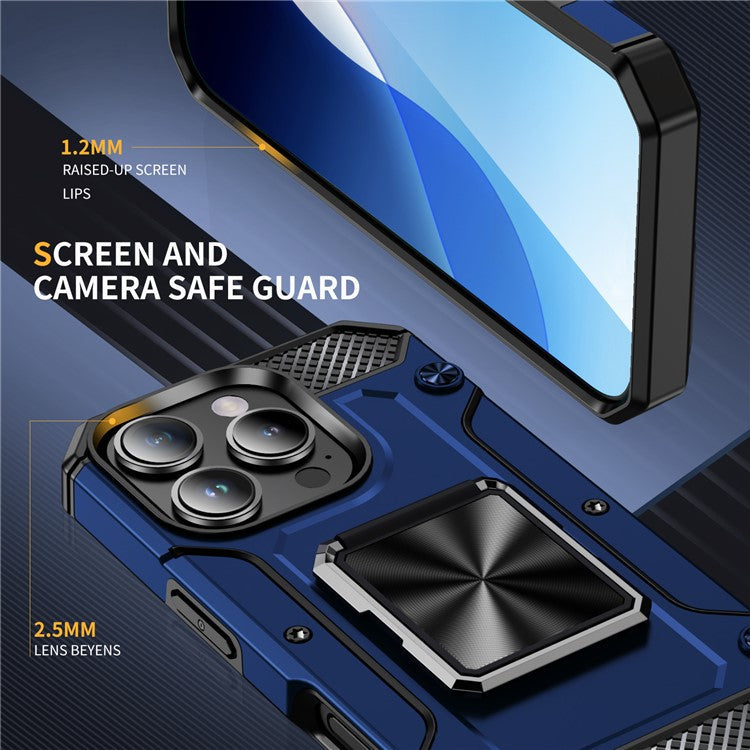 For iPhone 16 Pro Case Military Grade Anti-Drop TPU+PC Phone Shell - Blue