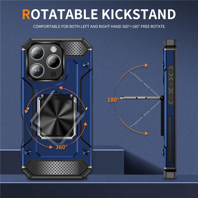 For iPhone 16 Pro Case Military Grade Anti-Drop TPU+PC Phone Shell - Blue