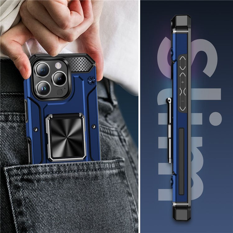 For iPhone 16 Pro Case Military Grade Anti-Drop TPU+PC Phone Shell - Blue