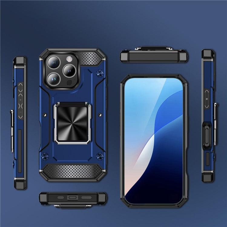For iPhone 16 Pro Case Military Grade Anti-Drop TPU+PC Phone Shell - Blue