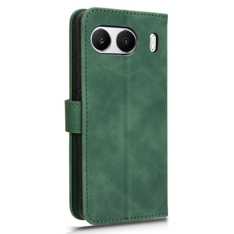 For OnePlus Nord 4 Leather Case Skin-Feel Anti-Drop Wallet Flip Phone Cover - Green