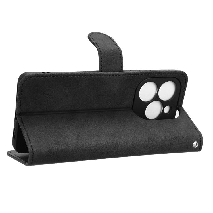 For Infinix Note 40X 5G Leather Case Skin-Feel Anti-Drop Wallet Flip Phone Cover - Black