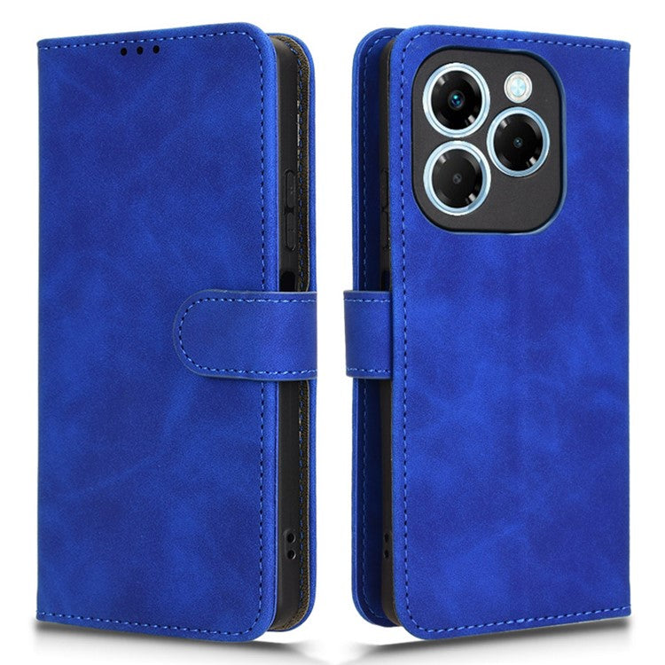For Infinix Note 40X 5G Leather Case Skin-Feel Anti-Drop Wallet Flip Phone Cover - Blue