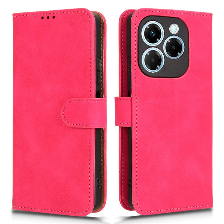 For Infinix Note 40X 5G Leather Case Skin-Feel Anti-Drop Wallet Flip Phone Cover - Rose
