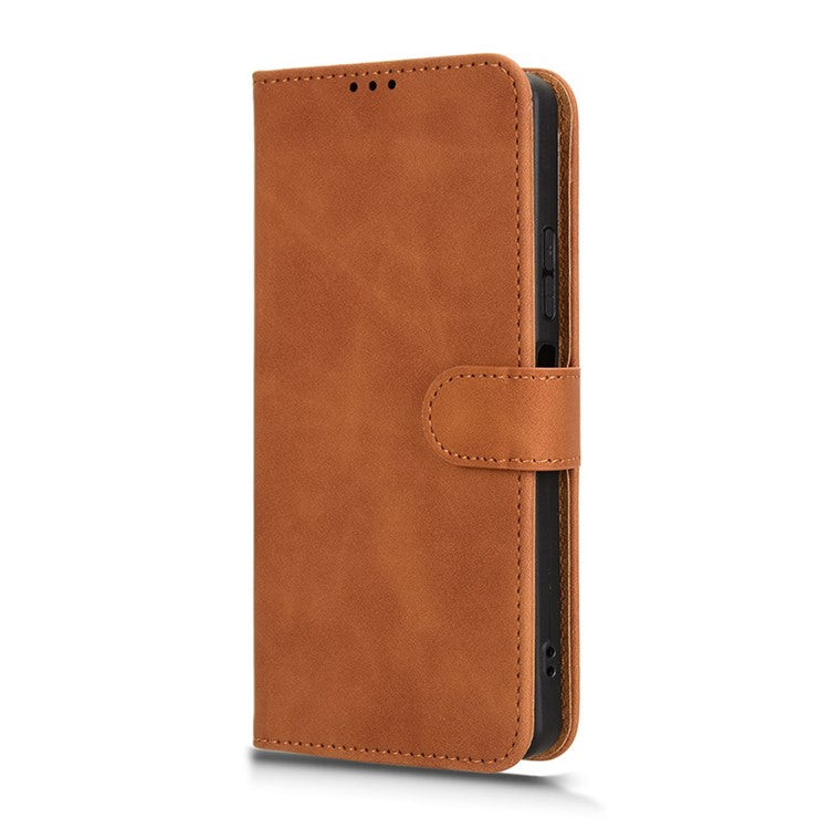 For Infinix Note 40X 5G Leather Case Skin-Feel Anti-Drop Wallet Flip Phone Cover - Brown