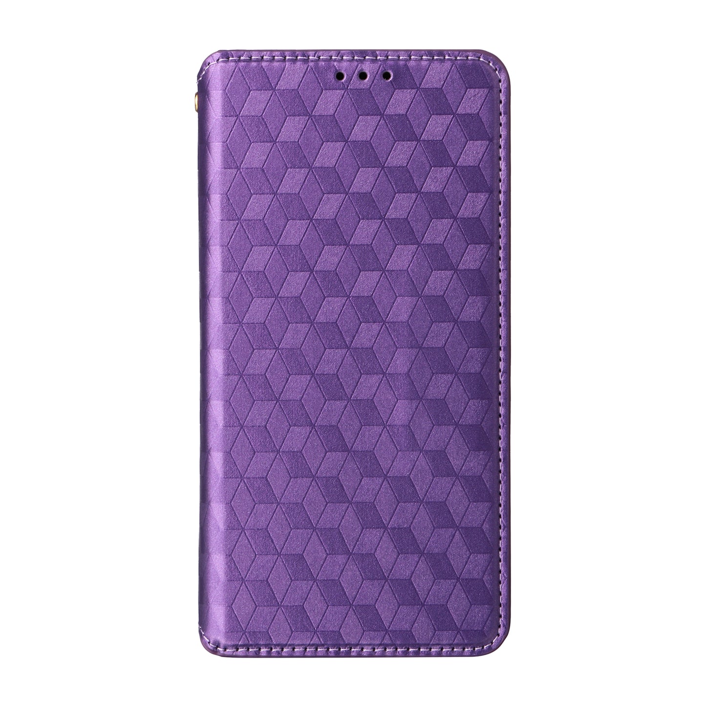 For Samsung Galaxy A06 Wallet Case Rhombus Imprinted Leather Phone Cover - Purple