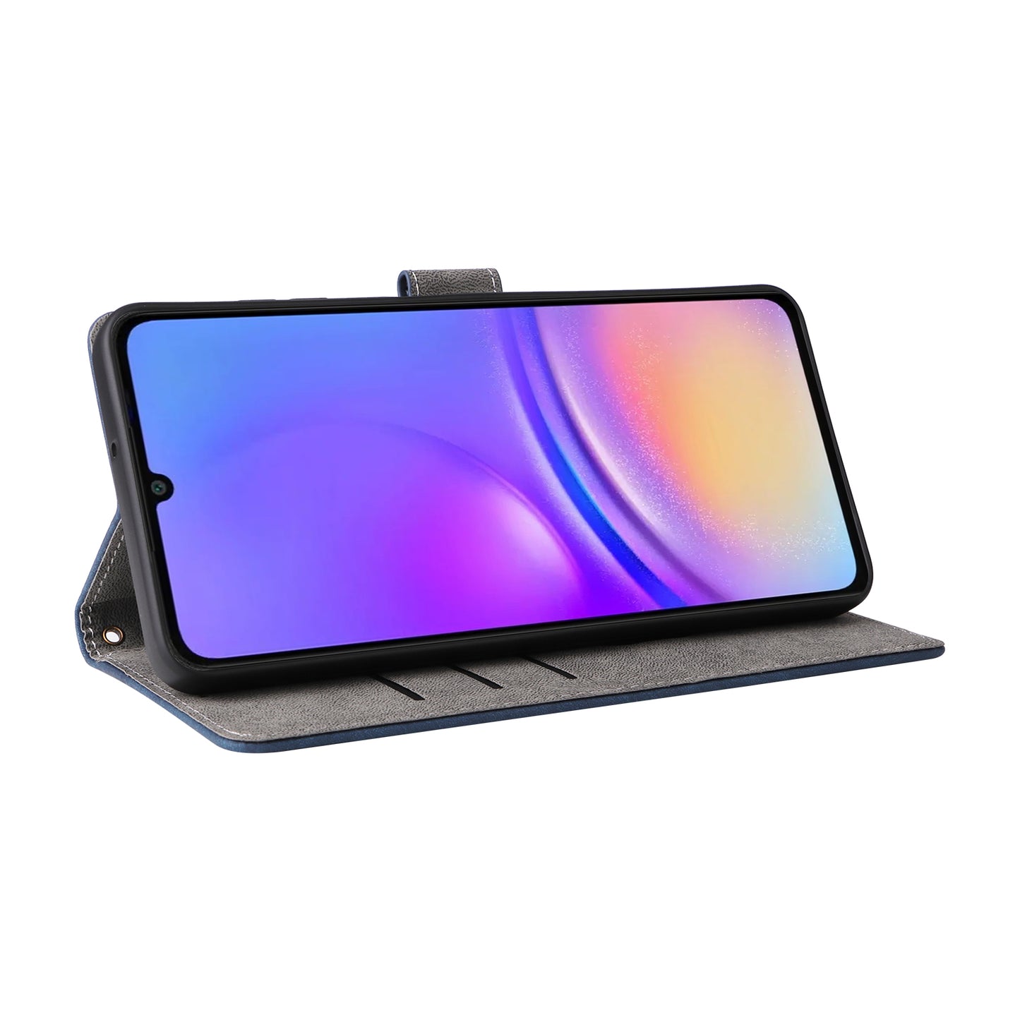 For Samsung Galaxy A06 Wallet Case RFID Blocking PU Leather Cover Stand View - Blue