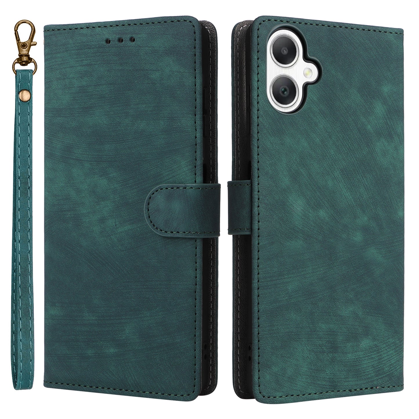 For Samsung Galaxy A06 Wallet Case RFID Blocking PU Leather Cover Stand View - Green