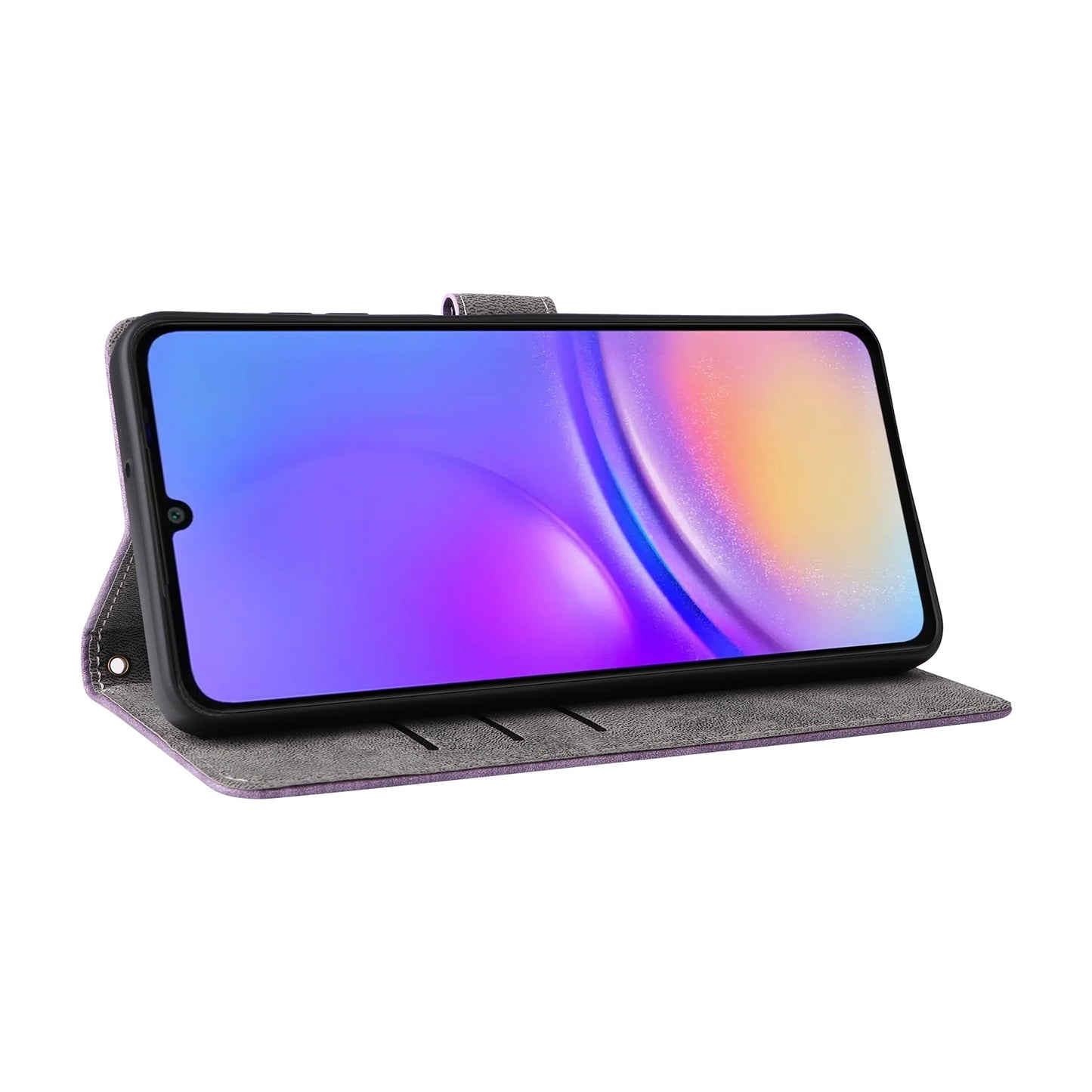 For Samsung Galaxy A06 Wallet Case RFID Blocking PU Leather Cover Stand View - Purple