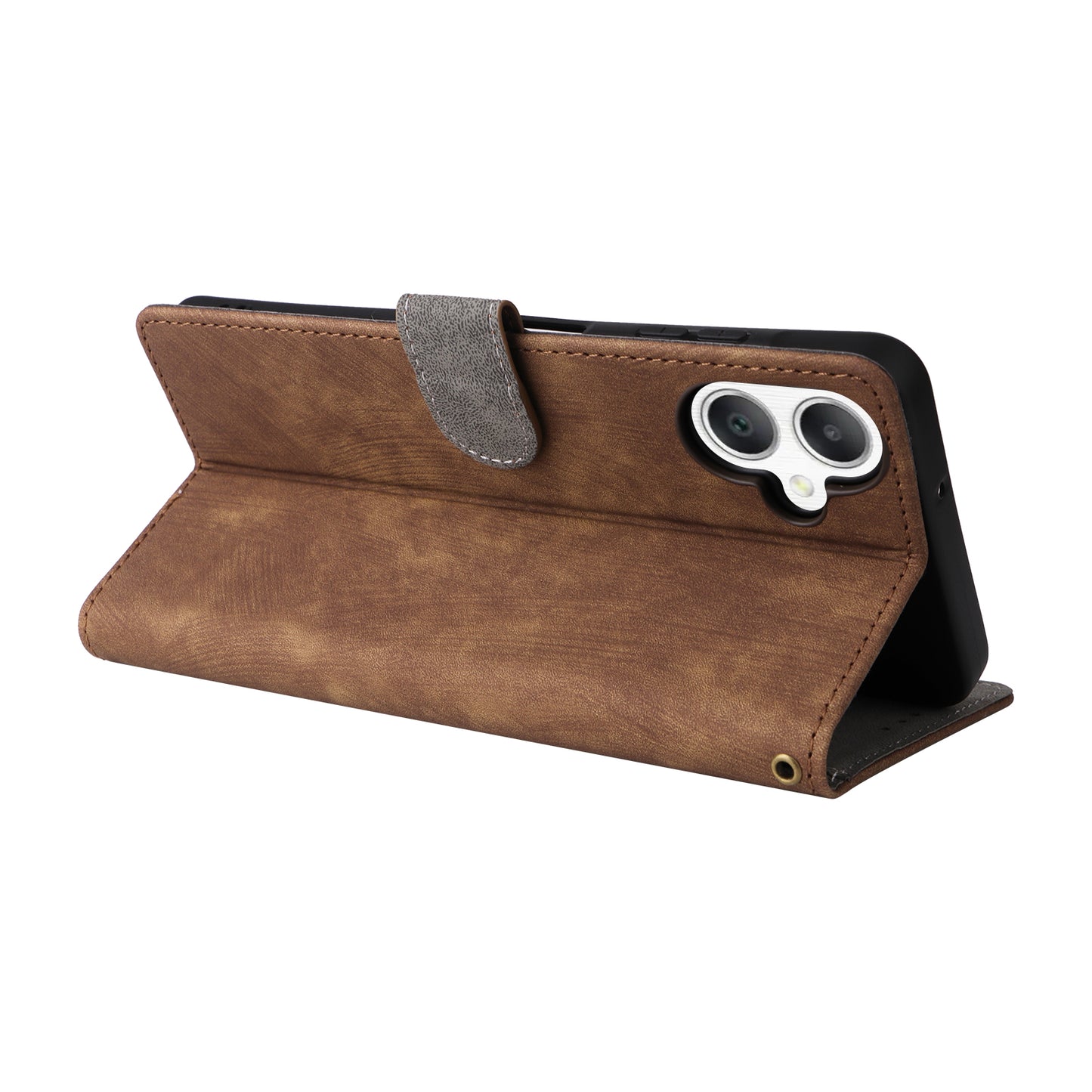 For Samsung Galaxy A06 Wallet Case RFID Blocking PU Leather Cover Stand View - Brown