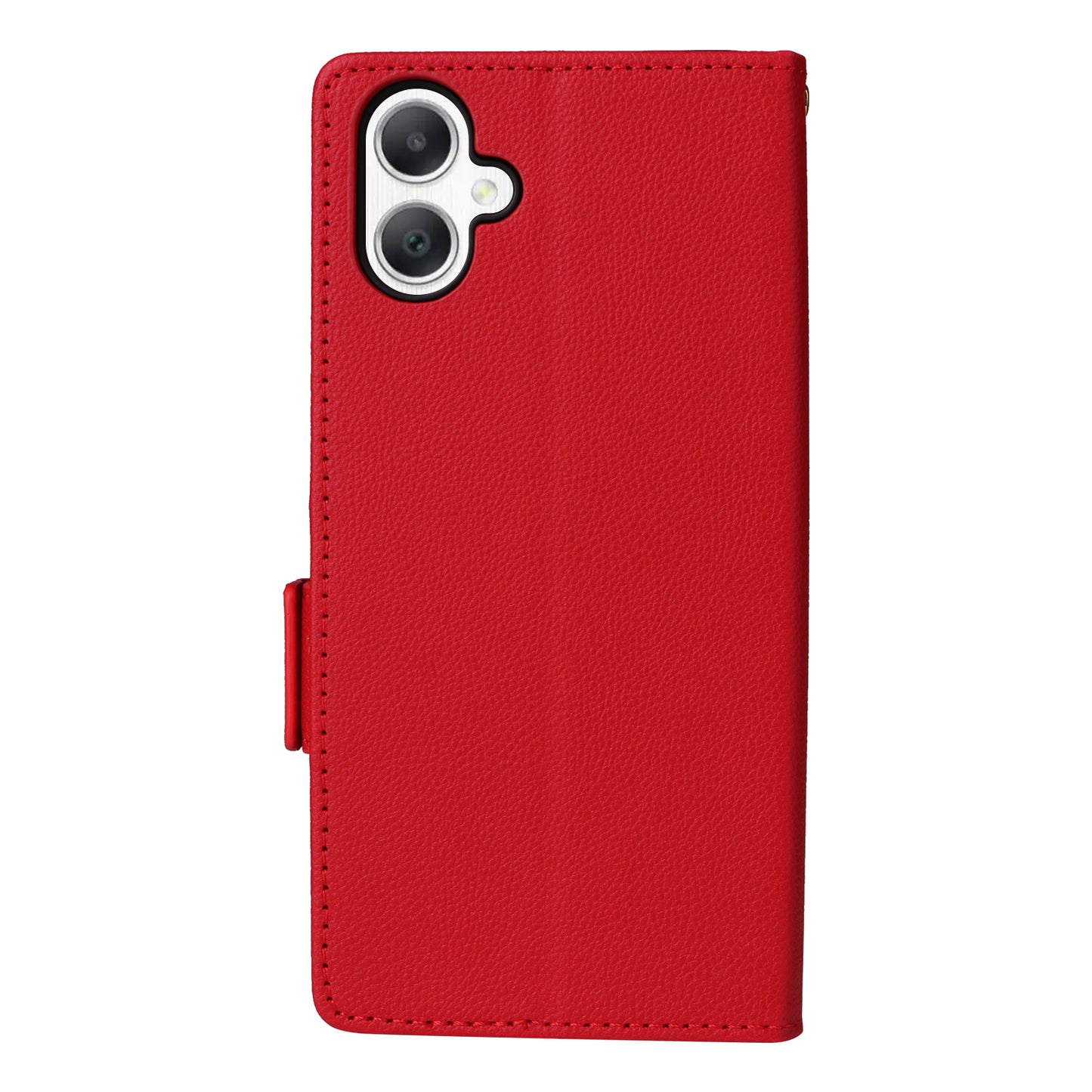 For Samsung Galaxy A06 Case Litchi Texture PU Leather Wallet Flip Phone Cover - Red