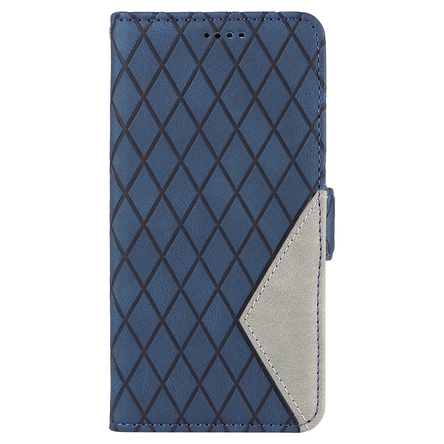 For Samsung Galaxy A06 Case Rhombus PU Leather Flip Phone Cover - Blue