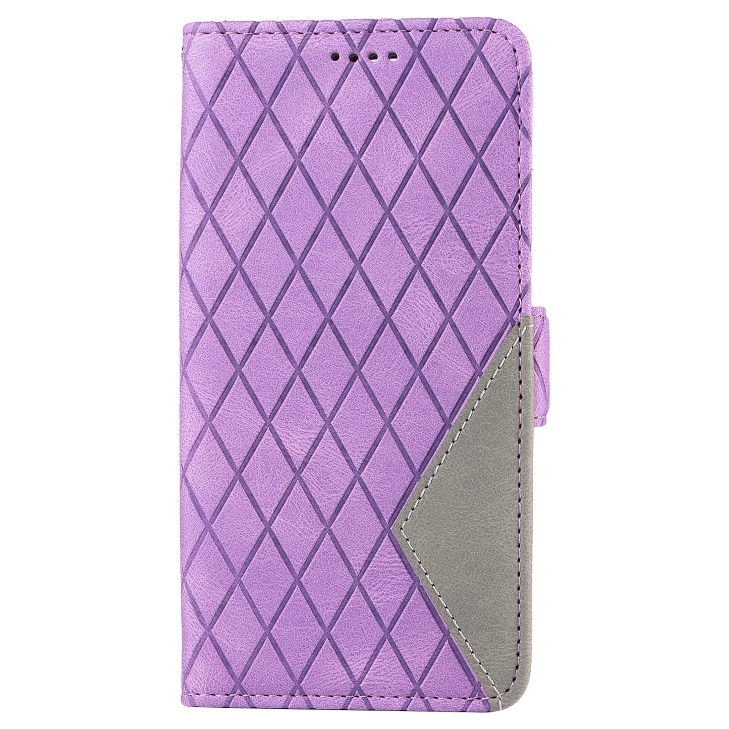 For Samsung Galaxy A06 Case Rhombus PU Leather Flip Phone Cover - Light Purple