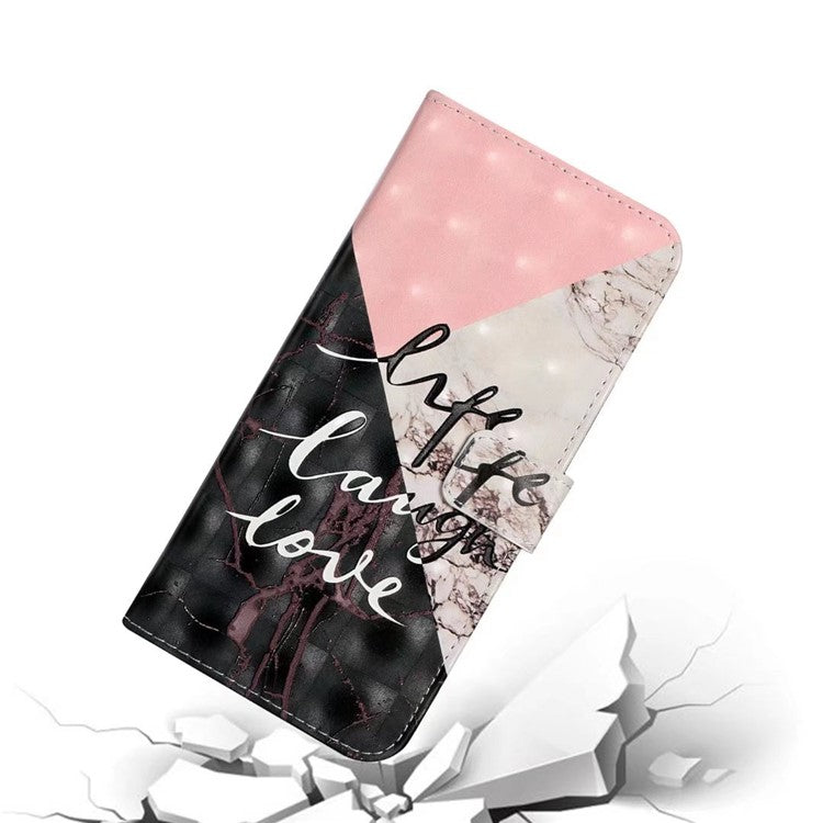 For OnePlus Nord 4 Case 3D Creative Pattern PU Leather Stand Phone Cover - Tri-Color Marble