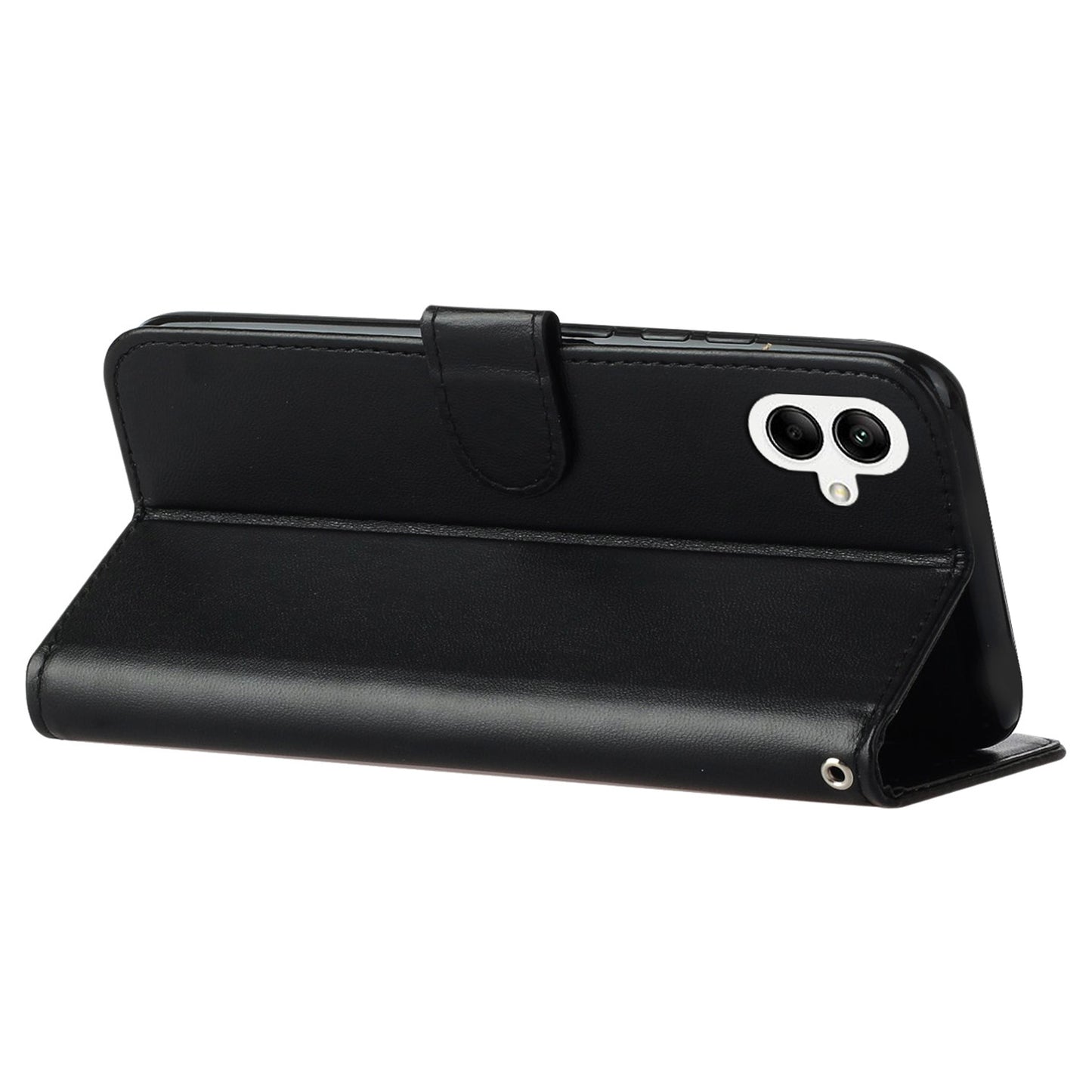 For Samsung Galaxy A06 Case PU Leather Flip Phone Cover Wallet Card Slot Holder - Black