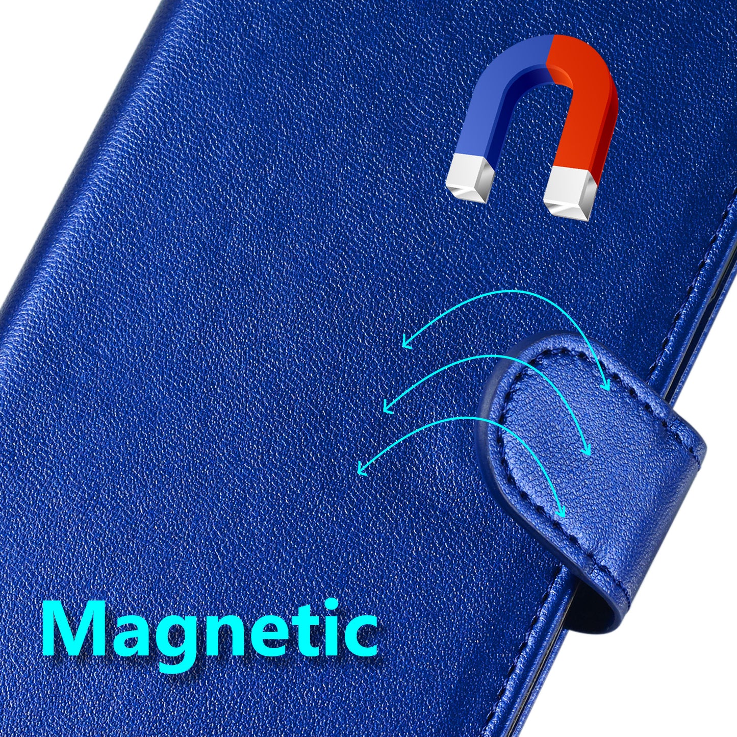 For Samsung Galaxy A06 Case PU Leather Flip Phone Cover Wallet Card Slot Holder - Blue
