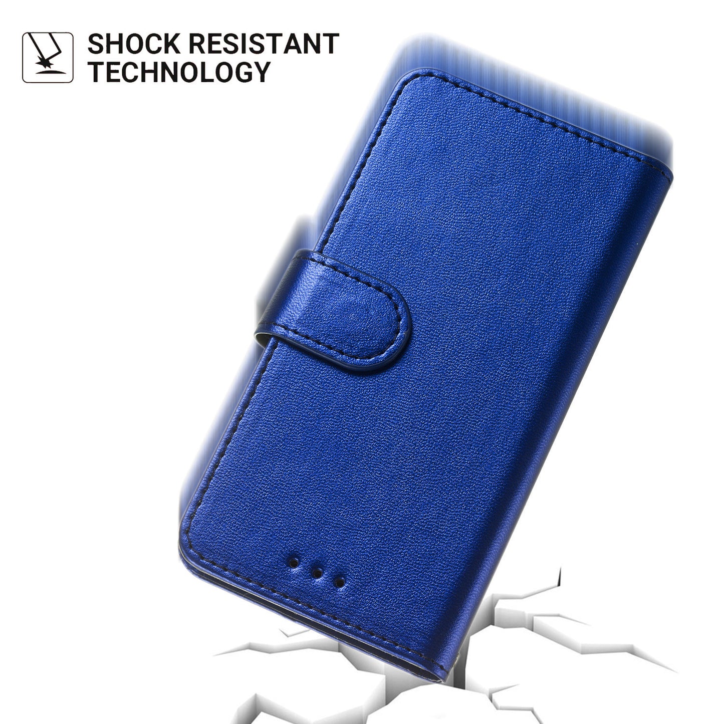 For Samsung Galaxy A06 Case PU Leather Flip Phone Cover Wallet Card Slot Holder - Blue