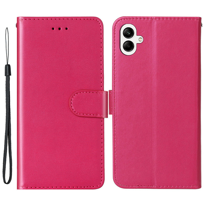 For Samsung Galaxy A06 Case PU Leather Flip Phone Cover Wallet Card Slot Holder - Rose