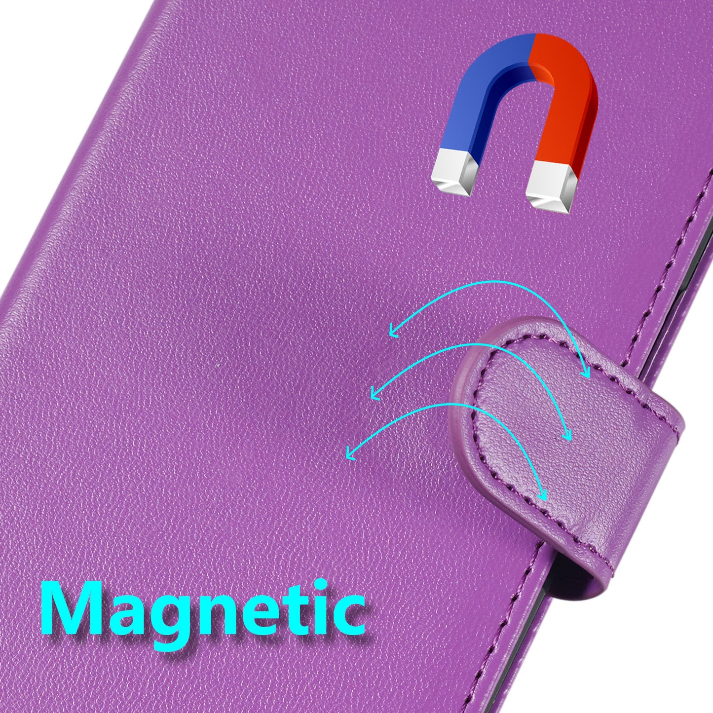 For Samsung Galaxy A06 Case PU Leather Flip Phone Cover Wallet Card Slot Holder - Purple