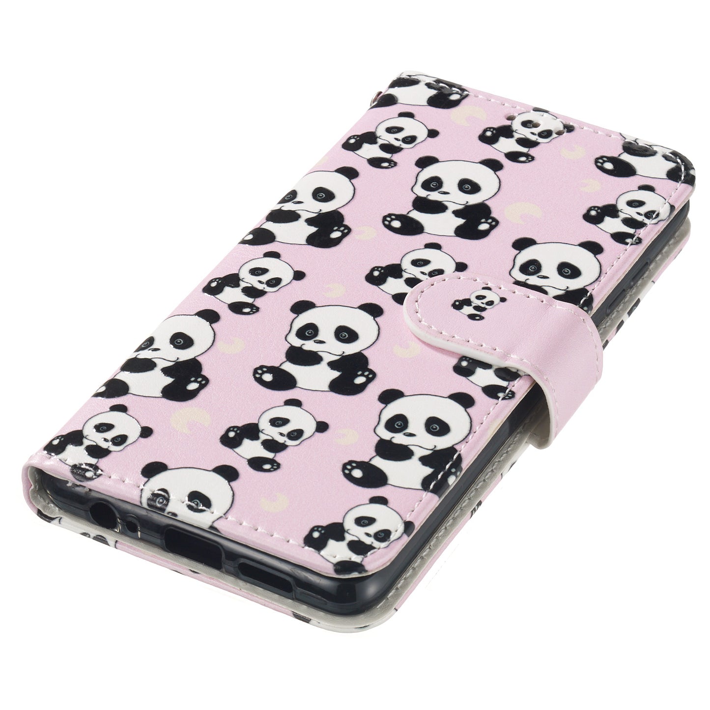 For Samsung Galaxy A06 Case Pattern Leather Wallet Phone Cover with Card Holder - Panda
