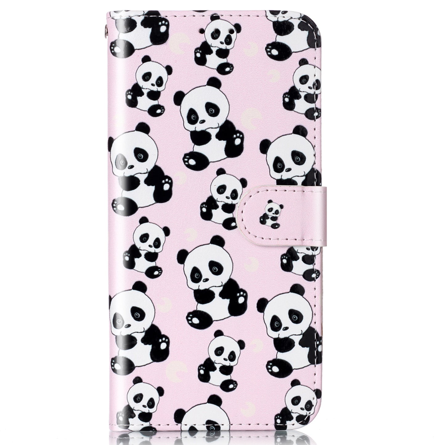 For Samsung Galaxy A06 Case Pattern Leather Wallet Phone Cover with Card Holder - Panda
