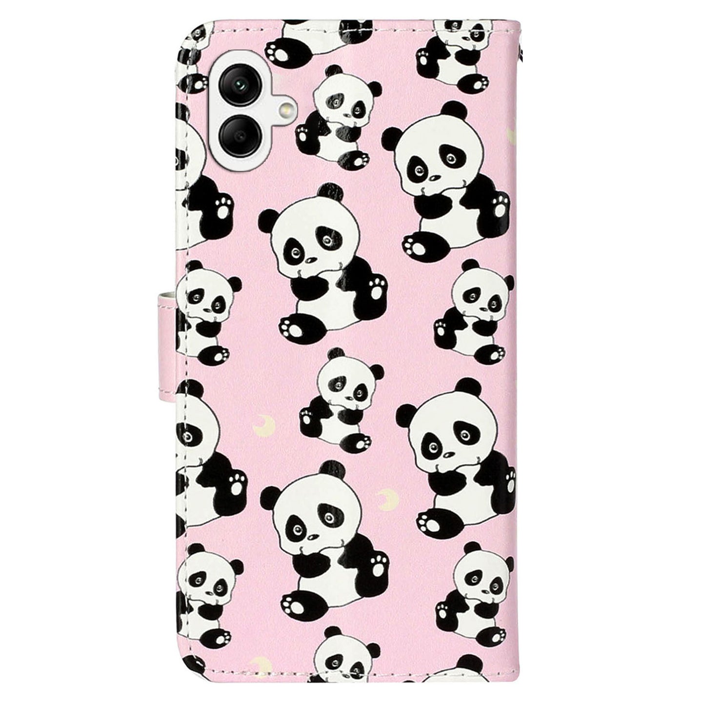 For Samsung Galaxy A06 Case Pattern Leather Wallet Phone Cover with Card Holder - Panda