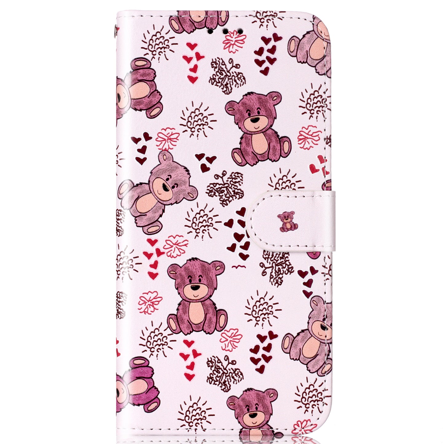 For Samsung Galaxy A06 Case Pattern Leather Wallet Phone Cover with Card Holder - Bear