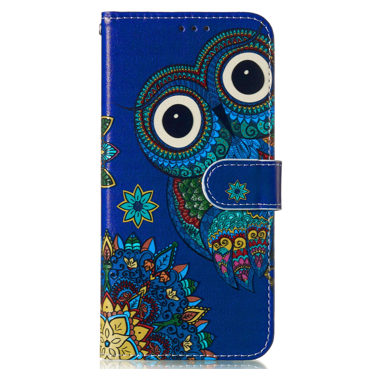 For Samsung Galaxy A06 Case Pattern Leather Wallet Phone Cover with Card Holder - Owl