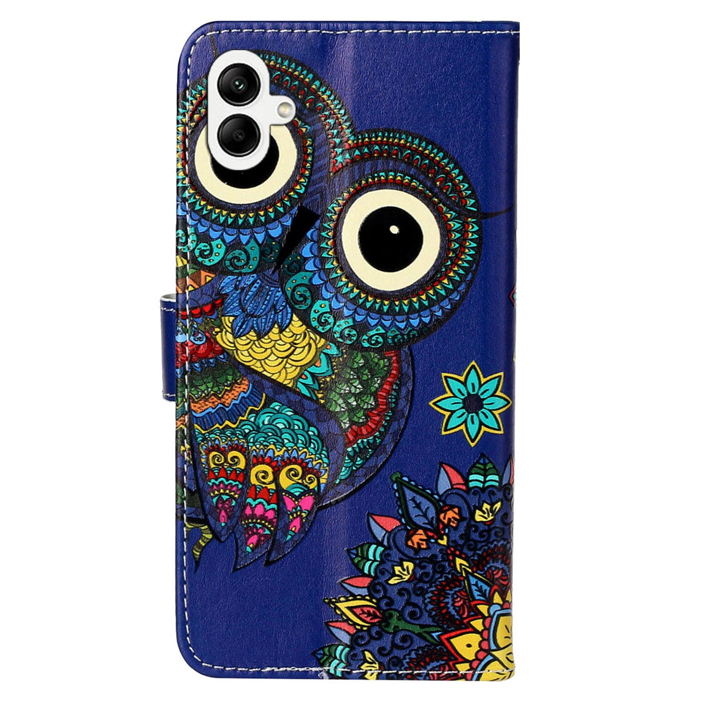 For Samsung Galaxy A06 Case Pattern Leather Wallet Phone Cover with Card Holder - Owl