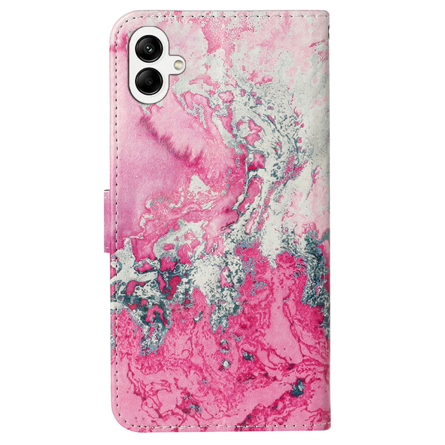 For Samsung Galaxy A06 Case Pattern PU Leather Flip Phone Cover - Pink Seawater Marble
