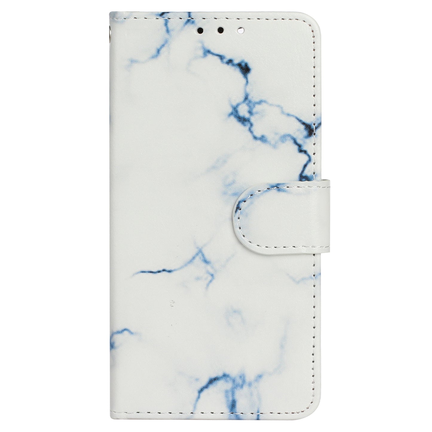 For Samsung Galaxy A06 Case Pattern PU Leather Flip Phone Cover - White Marble