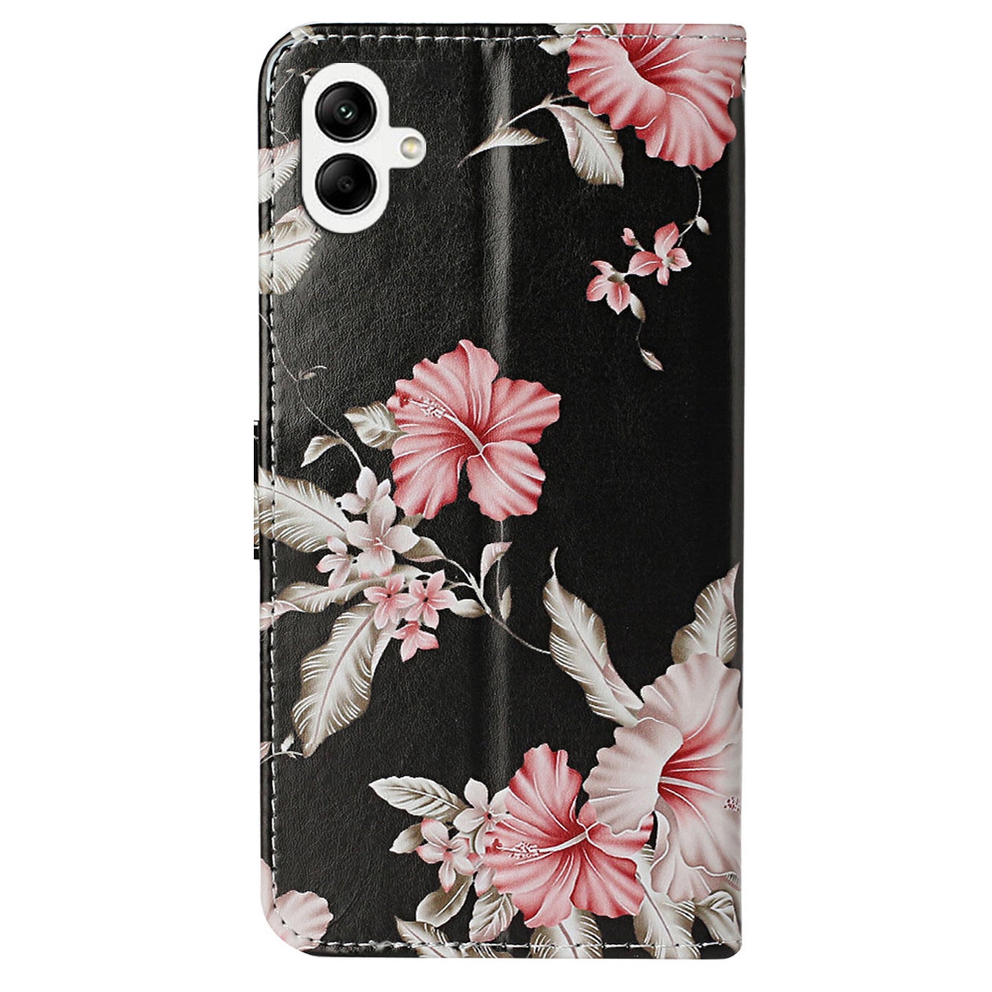 For Samsung Galaxy A06 Case Pattern PU Leather Flip Phone Cover - Rhododendron