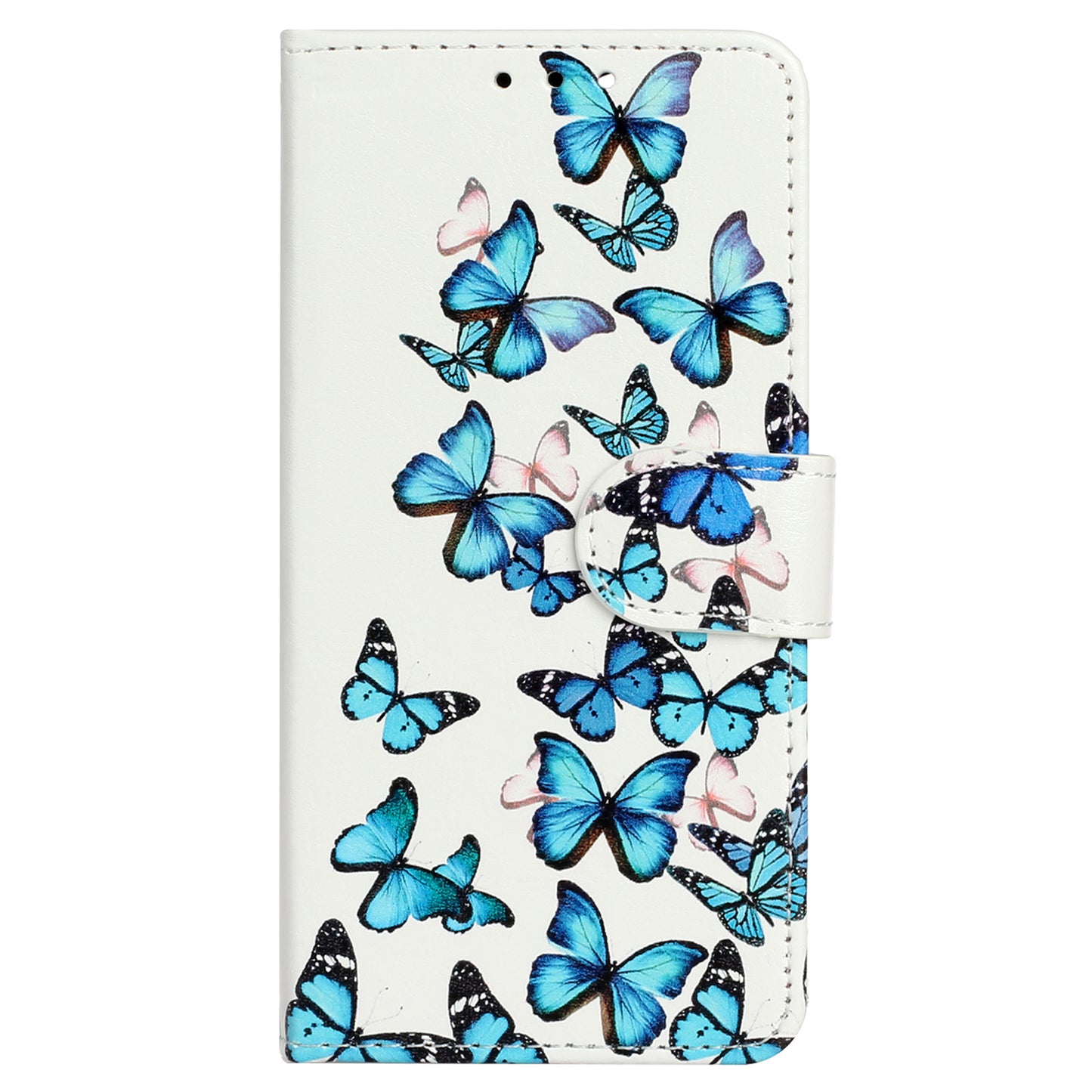 For Samsung Galaxy A06 Case Pattern PU Leather Flip Phone Cover - Blue Butterfly