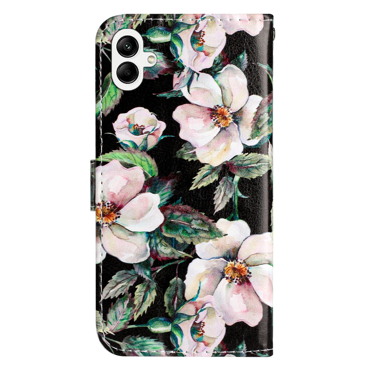 For Samsung Galaxy A06 Wallet Case Printed Pattern Design Leather Phone Cover - Magnolia