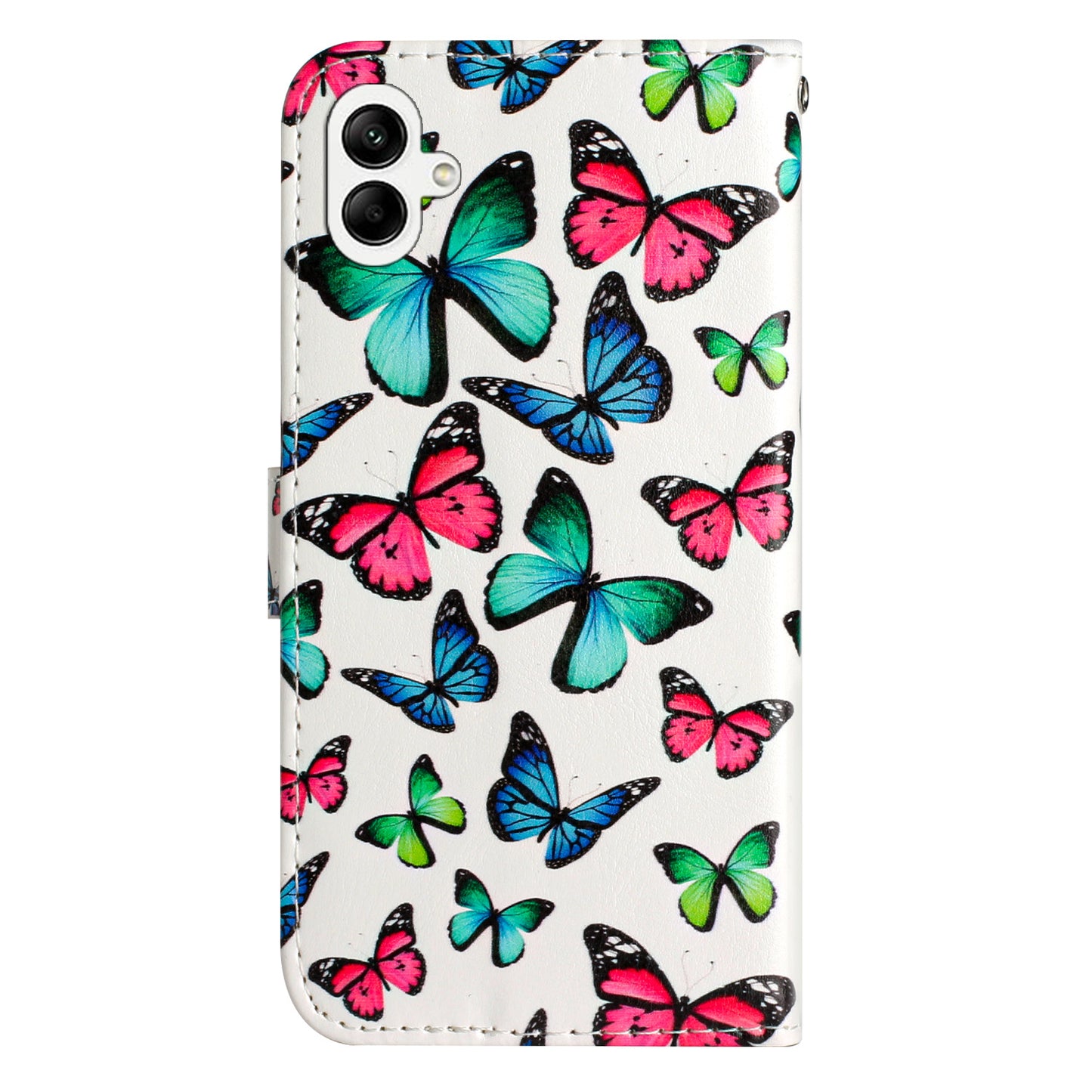 For Samsung Galaxy A06 Wallet Case Printed Pattern Design Leather Phone Cover - Butterflies