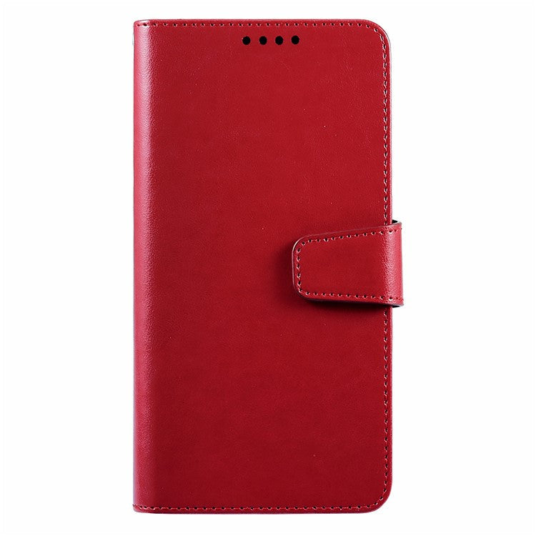 For iPhone 16 Plus Case Card Holder Wallet Leather Phone Cover Stand - Red