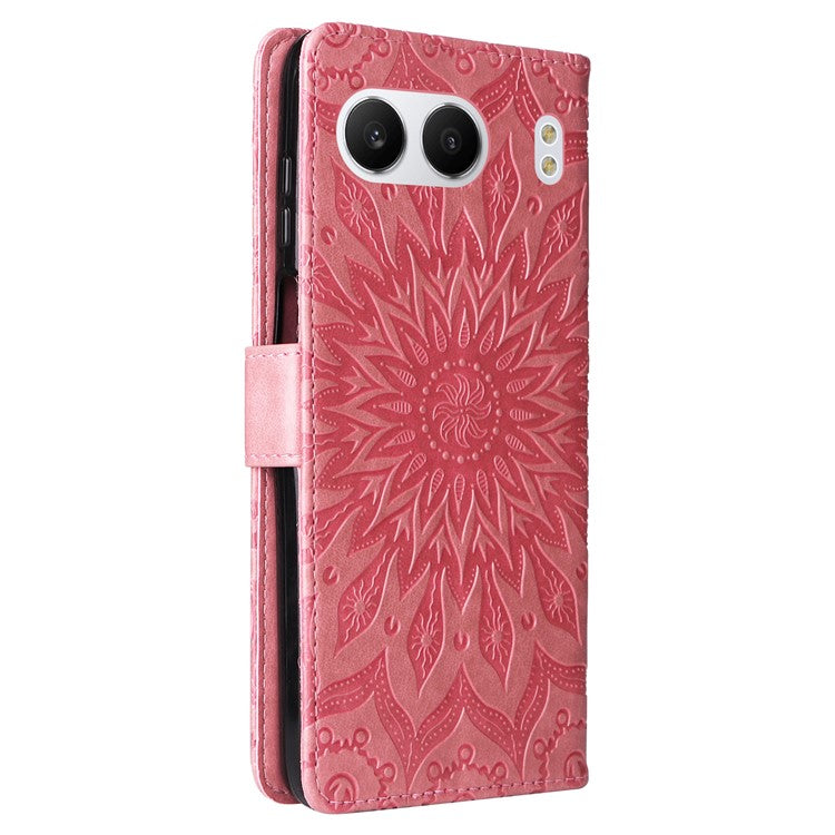 KT Imprinting Flower Series-1 For OnePlus Nord 4 Case Sunflower Leather Wallet Folio Phone Cover - Rose