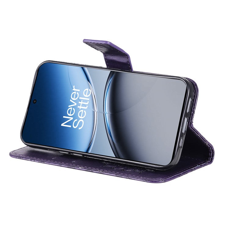 KT Imprinting Flower Series-1 For OnePlus Nord 4 Case Sunflower Leather Wallet Folio Phone Cover - Purple